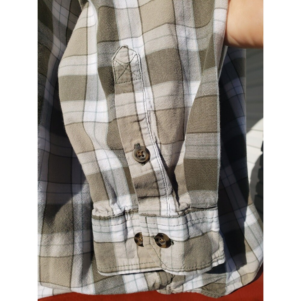Carhartt Shirt Mens 2XL Green Plaid Loose Fit Long Sleeve Button Up 100% Cotton - Picture 6 of 14